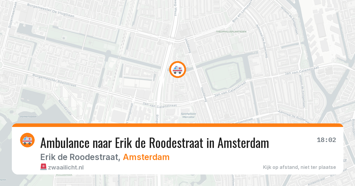 Ambulance naar Erik de Roodestraat in Amsterdam — 8 mei 2026