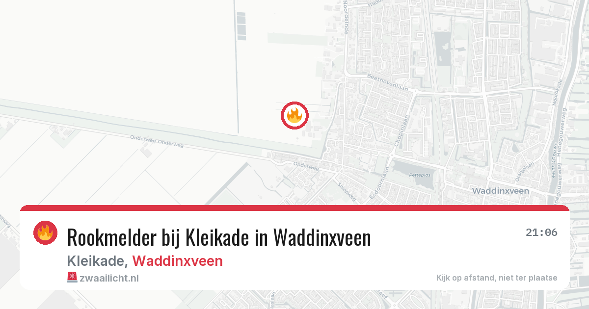Rookmelder bij Kleikade in Waddinxveen — 25 jul 2026