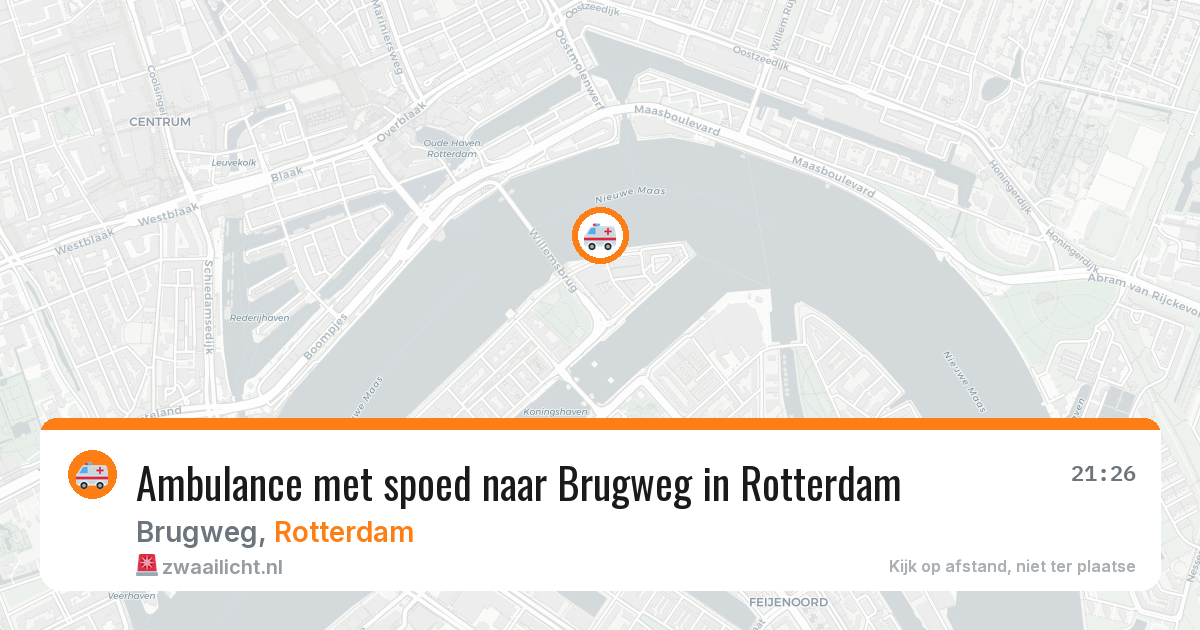 Ambulance met spoed naar Brugweg in Rotterdam — 27 jun 2026