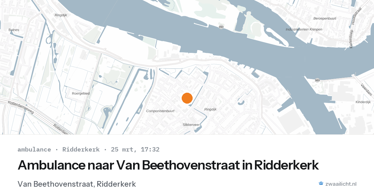 Ambulance naar Van Beethovenstraat in Ridderkerk — 25 mrt 2026