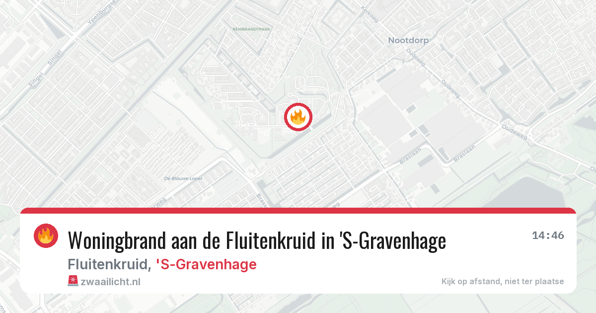 Woningbrand aan de Fluitenkruid in 'S-Gravenhage — 14 apr 2026