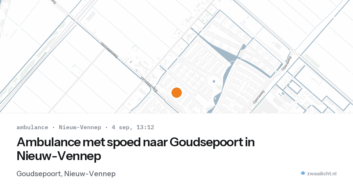 Ambulance met spoed naar Goudsepoort in Nieuw-Vennep — 4 sep 2026
