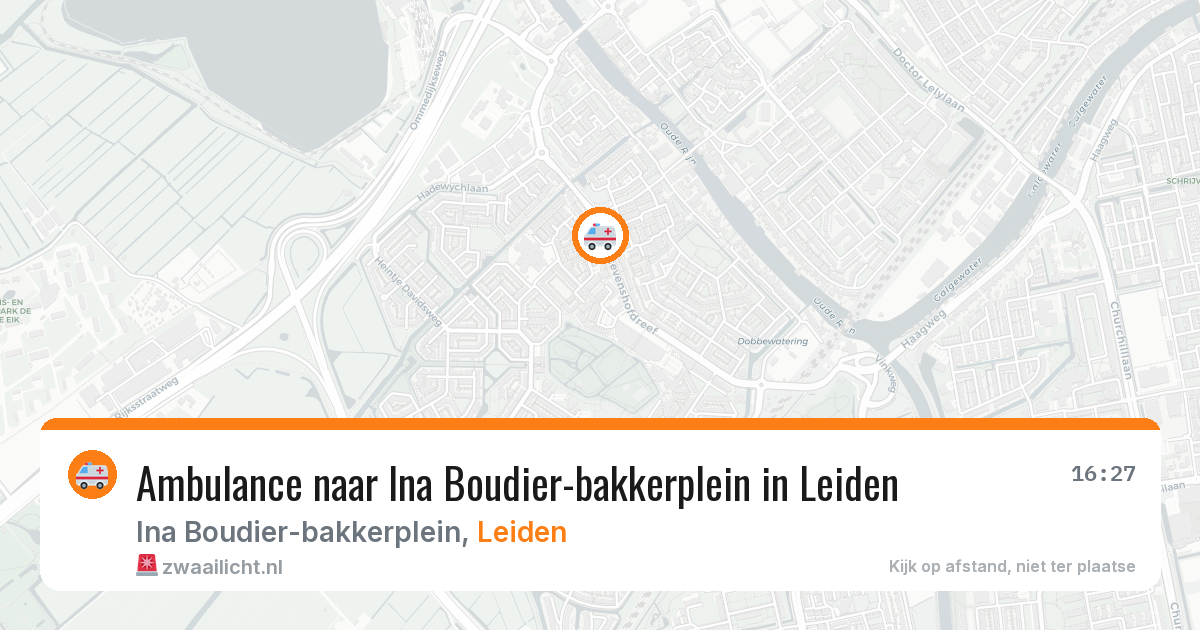 Ambulance naar Ina Boudier-bakkerplein in Leiden — 9 aug 2026