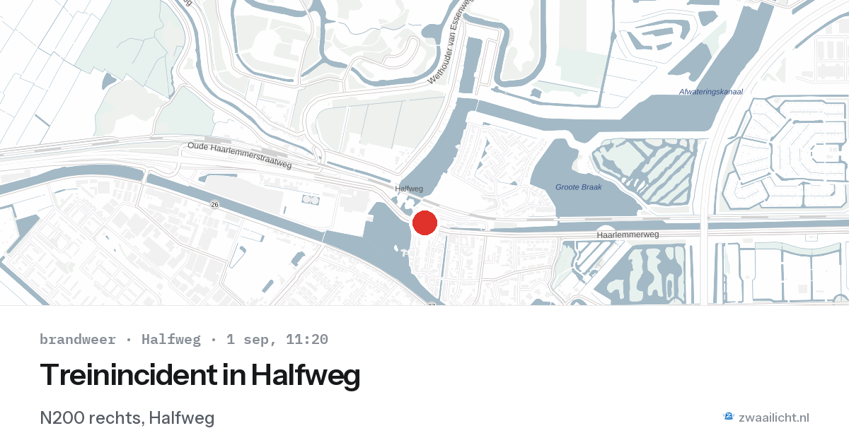 Treinincident in Halfweg — 1 sep 2026