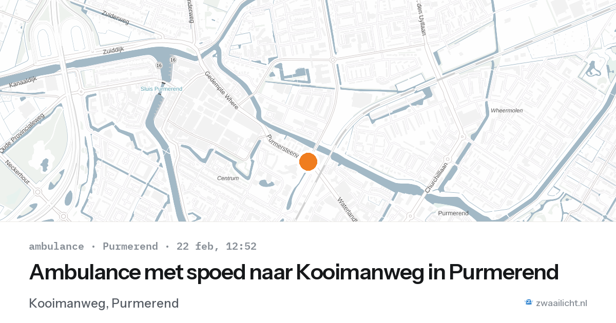 Ambulance met spoed naar Kooimanweg in Purmerend — 22 feb 2026