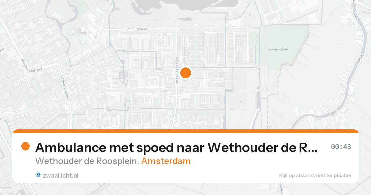 Ambulance met spoed naar Wethouder de Roosplein in Amsterdam — 15 aug 2026