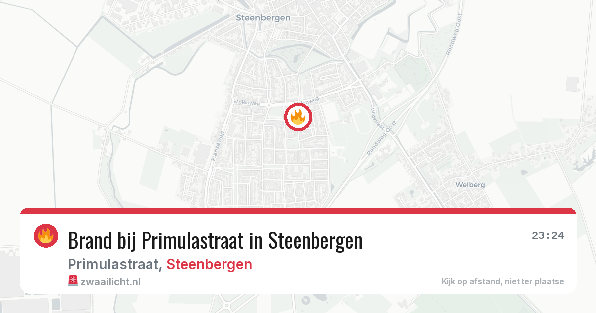 Brand bij Primulastraat in Steenbergen — 31 jul 2026