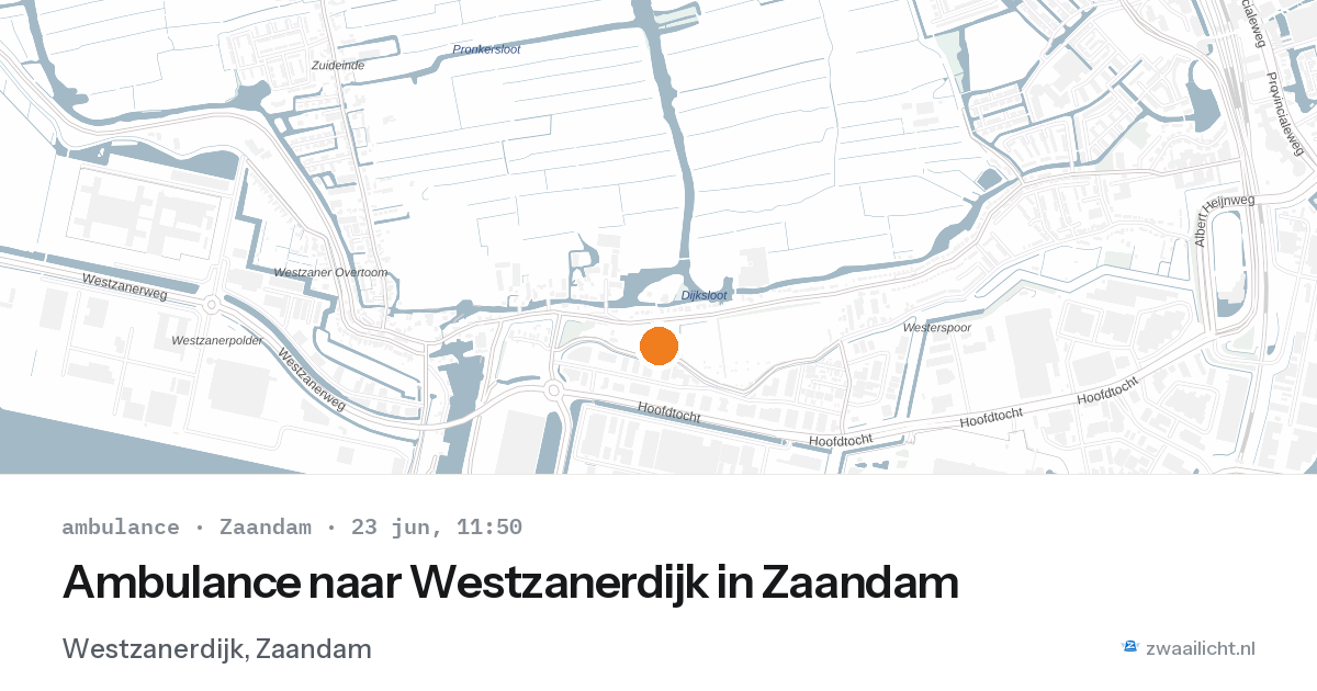 Ambulance naar Westzanerdijk in Zaandam — 23 jun 2026