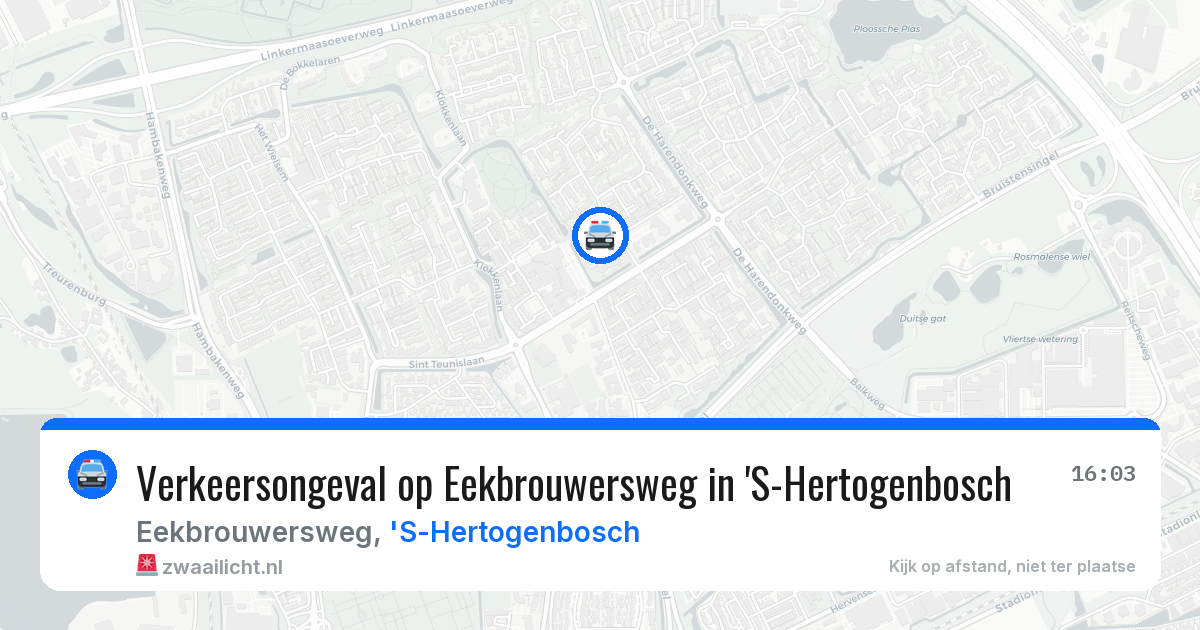 Verkeersongeval op Eekbrouwersweg in 'S-Hertogenbosch — 14 jun 2026