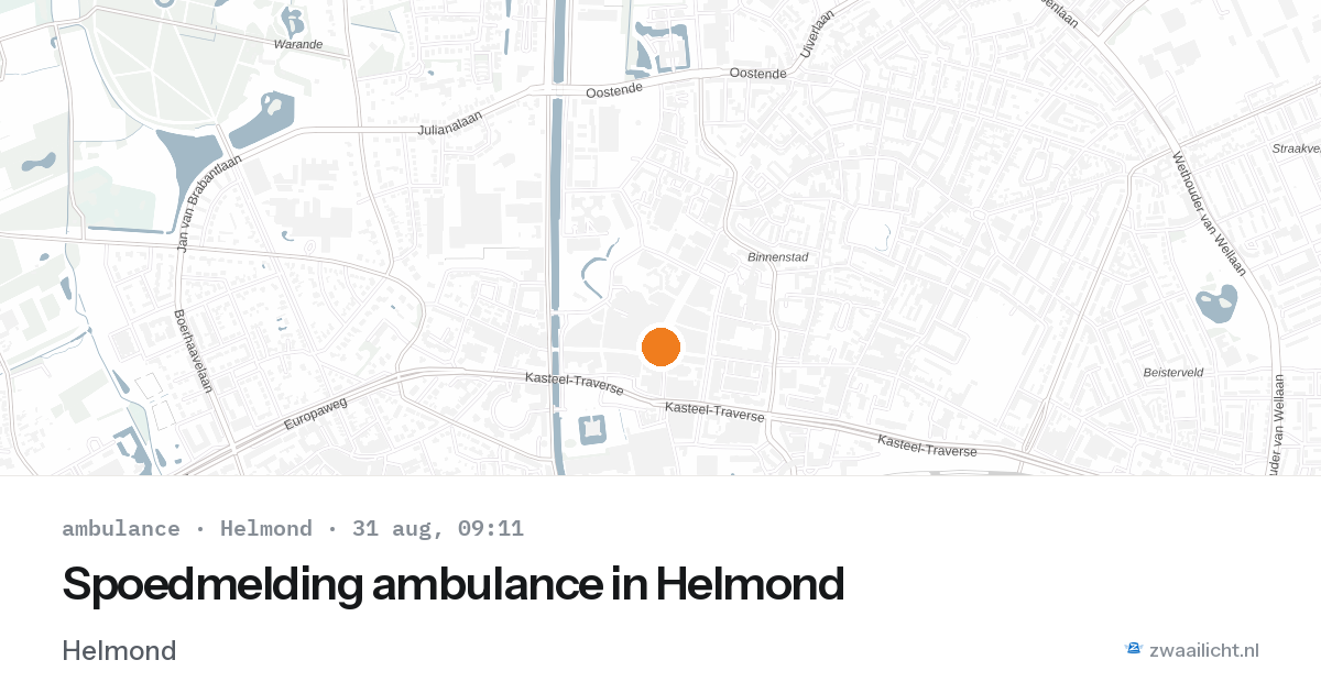 Spoedmelding ambulance in Helmond — 31 aug 2026