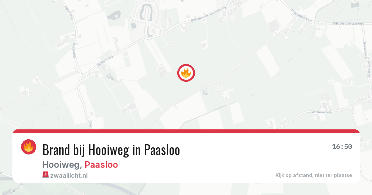 Brand bij Hooiweg in Paasloo — 12 aug 2026
