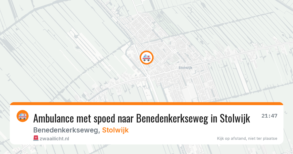 Ambulance met spoed naar Benedenkerkseweg in Stolwijk — 9 aug 2026