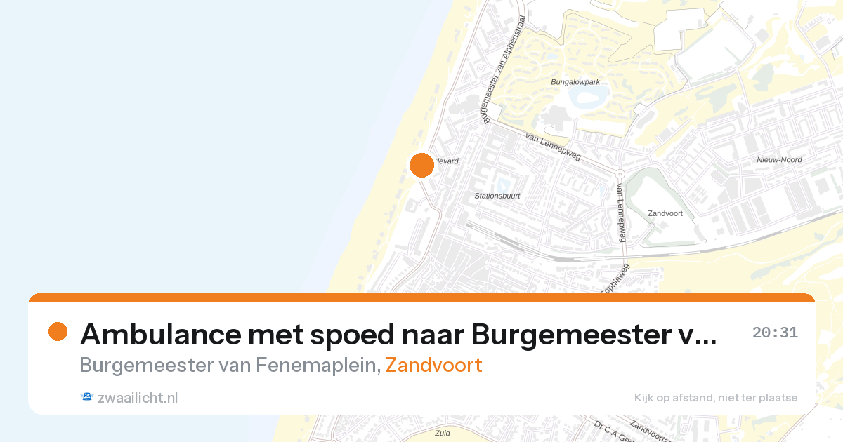 Ambulance met spoed naar Burgemeester van Fenemaplein in Zandvoort — 10 jun 2026