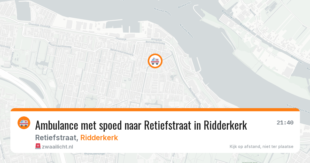 Ambulance met spoed naar Retiefstraat in Ridderkerk — 6 jun 2026