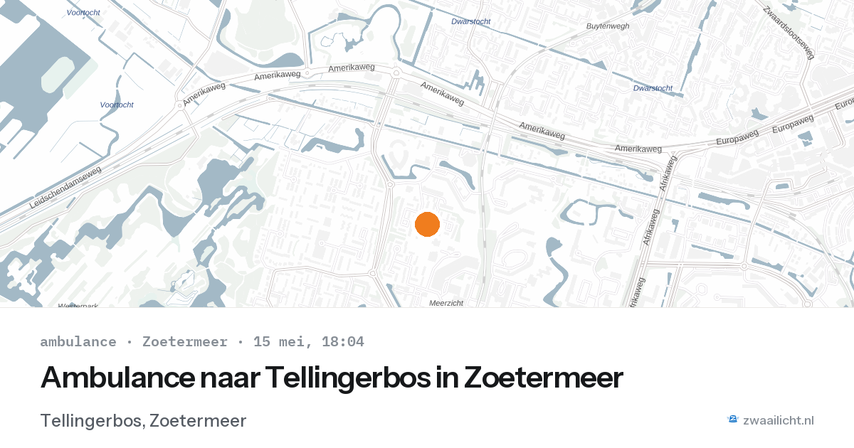 Ambulance naar Tellingerbos in Zoetermeer — 15 mei 2026