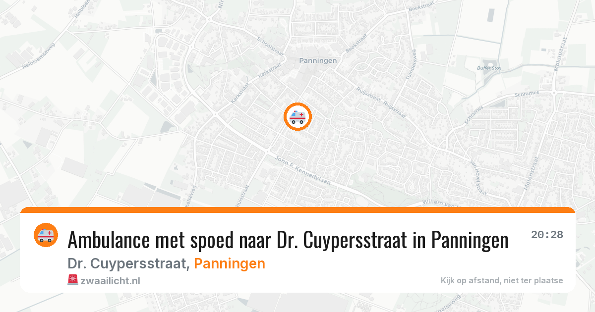 Ambulance met spoed naar Dr. Cuypersstraat in Panningen — 3 aug 2026