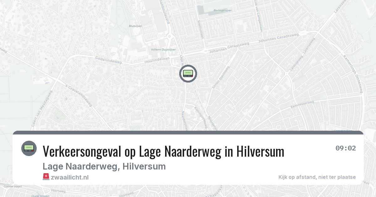 Verkeersongeval op Lage Naarderweg in Hilversum — 4 mrt 2026