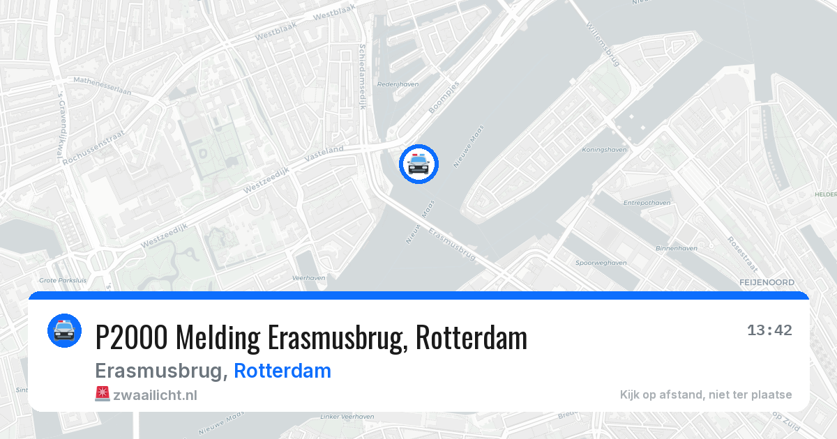 P2000 Melding Erasmusbrug, Rotterdam — 9 apr 2026