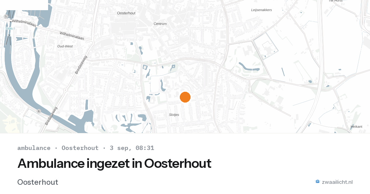 Ambulance ingezet in Oosterhout — 3 sep 2026