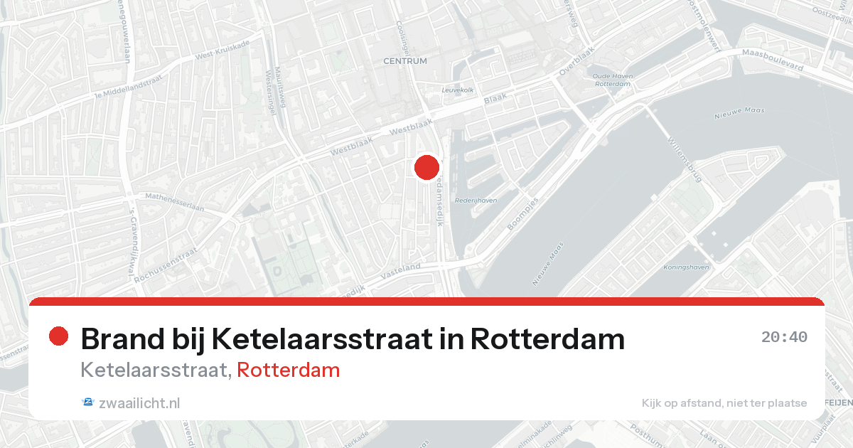 Brand bij Ketelaarsstraat in Rotterdam — 22 aug 2026