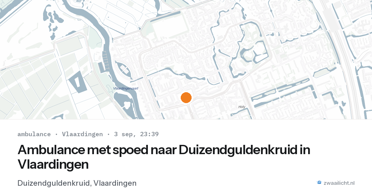 Ambulance met spoed naar Duizendguldenkruid in Vlaardingen — 3 sep 2026
