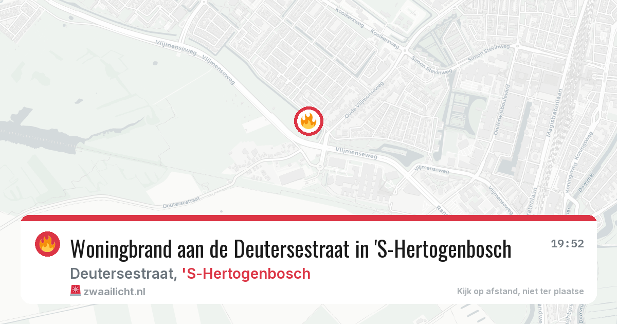 Woningbrand aan de Deutersestraat in 'S-Hertogenbosch — 14 jul 2026