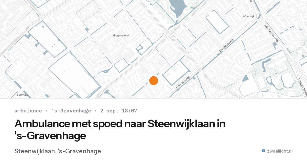 Ambulance met spoed naar Steenwijklaan in 's-Gravenhage — 2 sep 2026