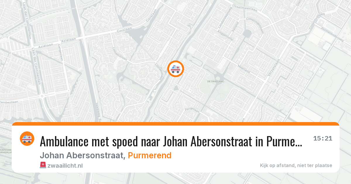 Ambulance met spoed naar Johan Abersonstraat in Purmerend — 26 jan 2026