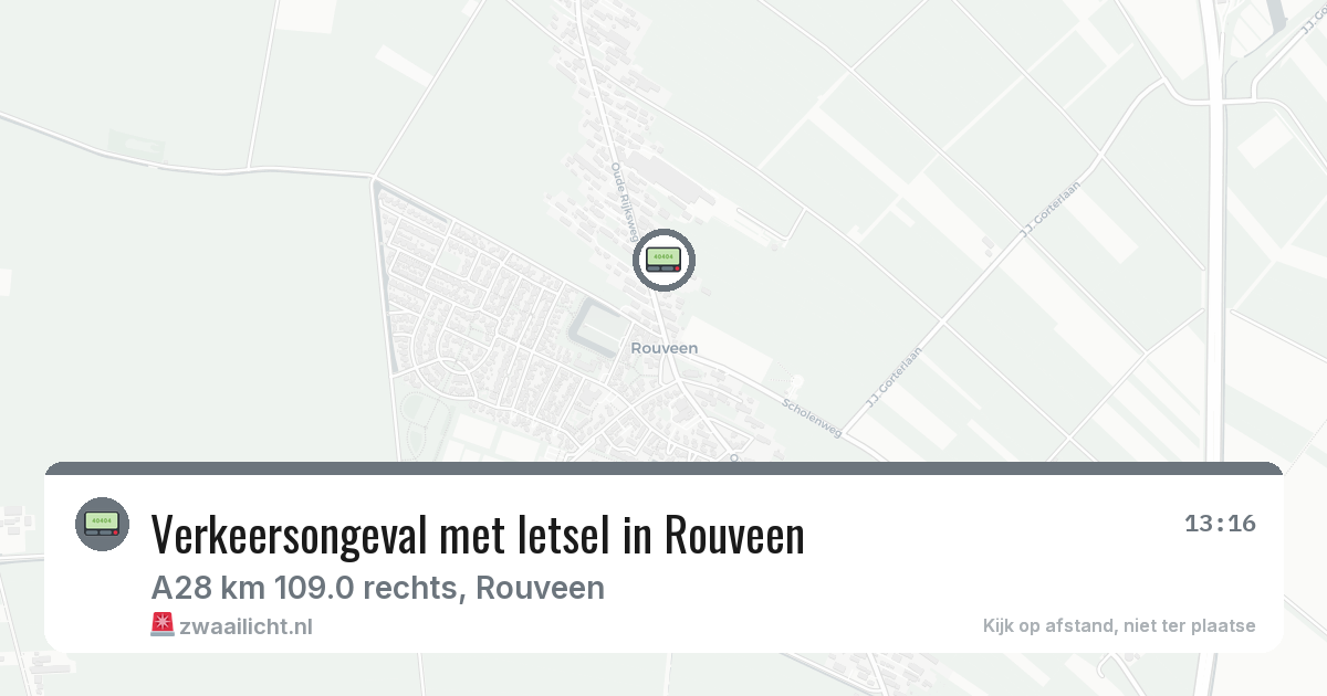 Verkeersongeval met letsel in Rouveen — 20 mrt 2026