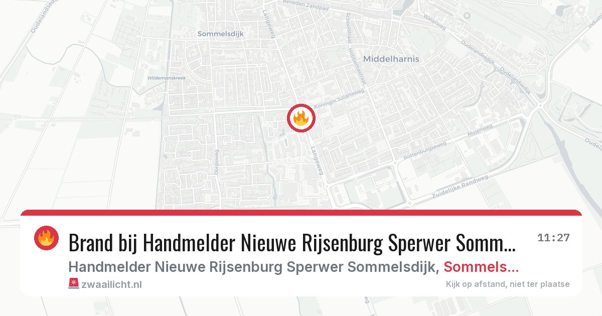 Brand bij Handmelder Nieuwe Rijsenburg Sperwer Sommelsdijk in Sommelsdijk — 2 jul 2026