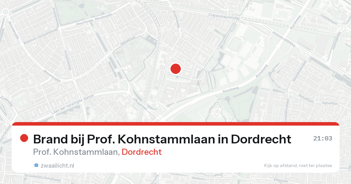 Brand bij Prof. Kohnstammlaan in Dordrecht — 19 aug 2026