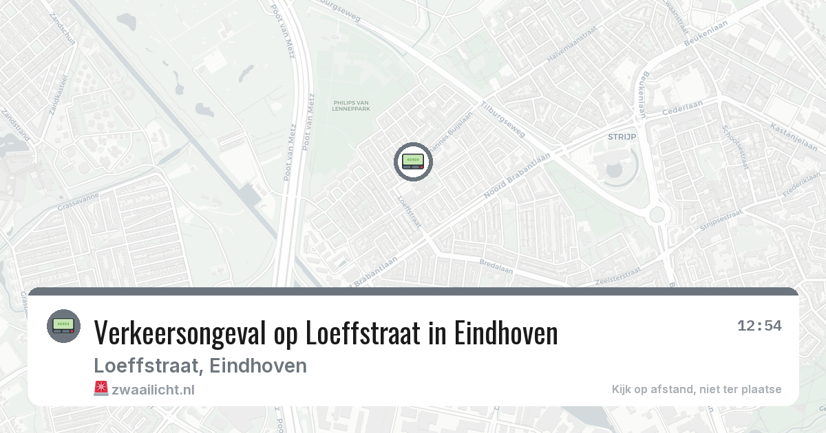Verkeersongeval op Loeffstraat in Eindhoven — 13 mrt 2026