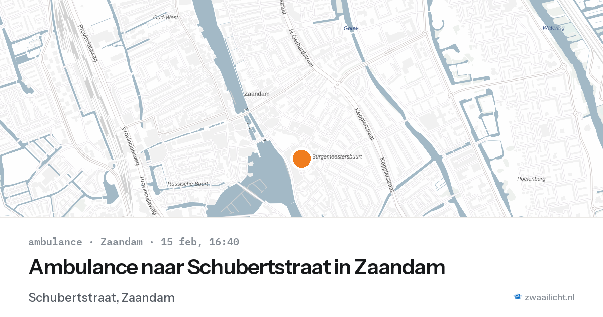 Ambulance naar Schubertstraat in Zaandam — 15 feb 2026