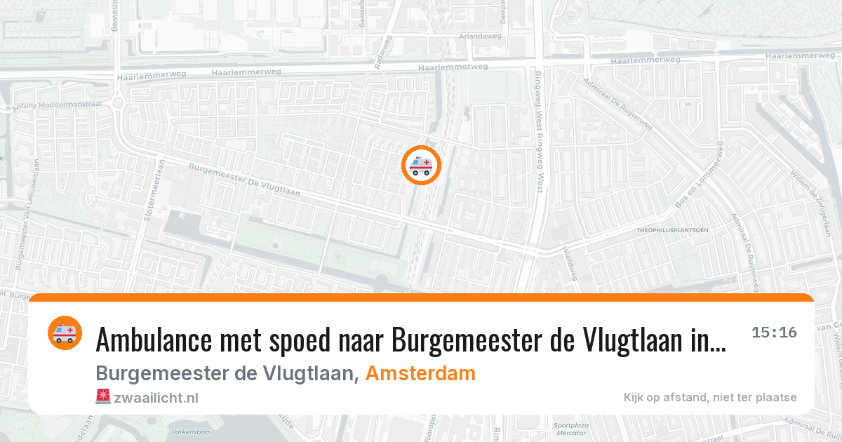 Ambulance met spoed naar Burgemeester de Vlugtlaan in Amsterdam — 24 apr 2026