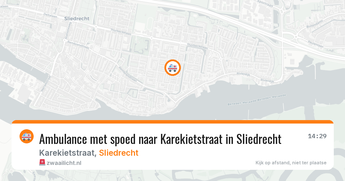 Ambulance met spoed naar Karekietstraat in Sliedrecht — 2 jul 2026