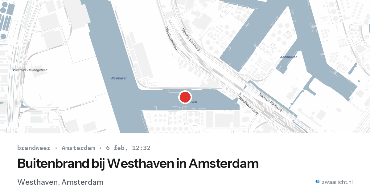 Buitenbrand bij Westhaven in Amsterdam — 6 feb 2026