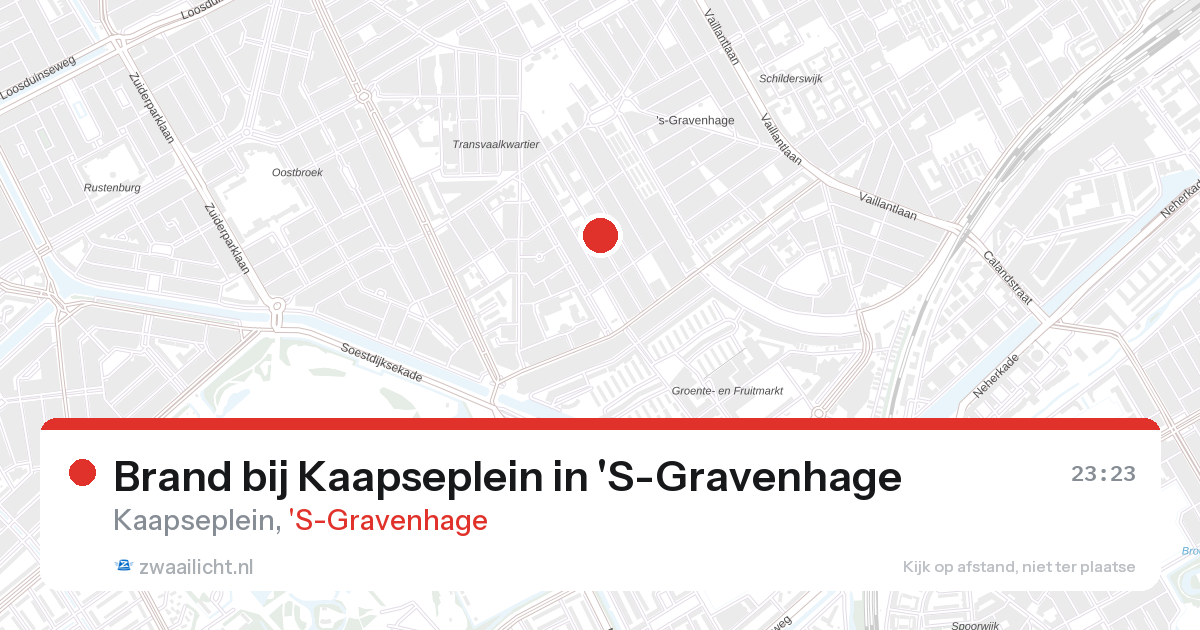 Brand bij Kaapseplein in 'S-Gravenhage — 26 aug 2026
