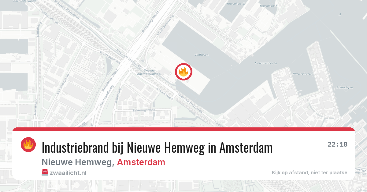 Industriebrand bij Nieuwe Hemweg in Amsterdam — 20 mrt 2026