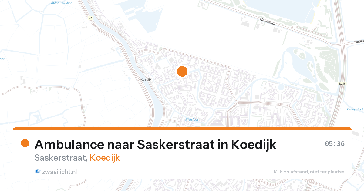 Ambulance naar Saskerstraat in Koedijk — 21 aug 2026