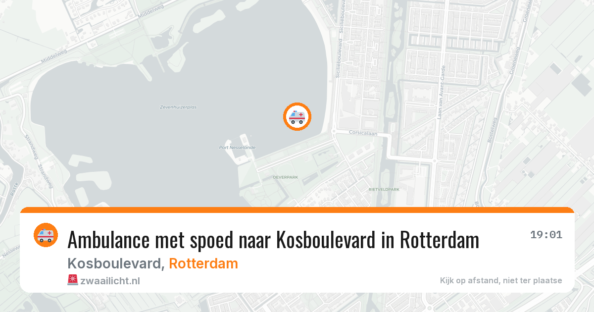 Ambulance met spoed naar Kosboulevard in Rotterdam — 27 mei 2026