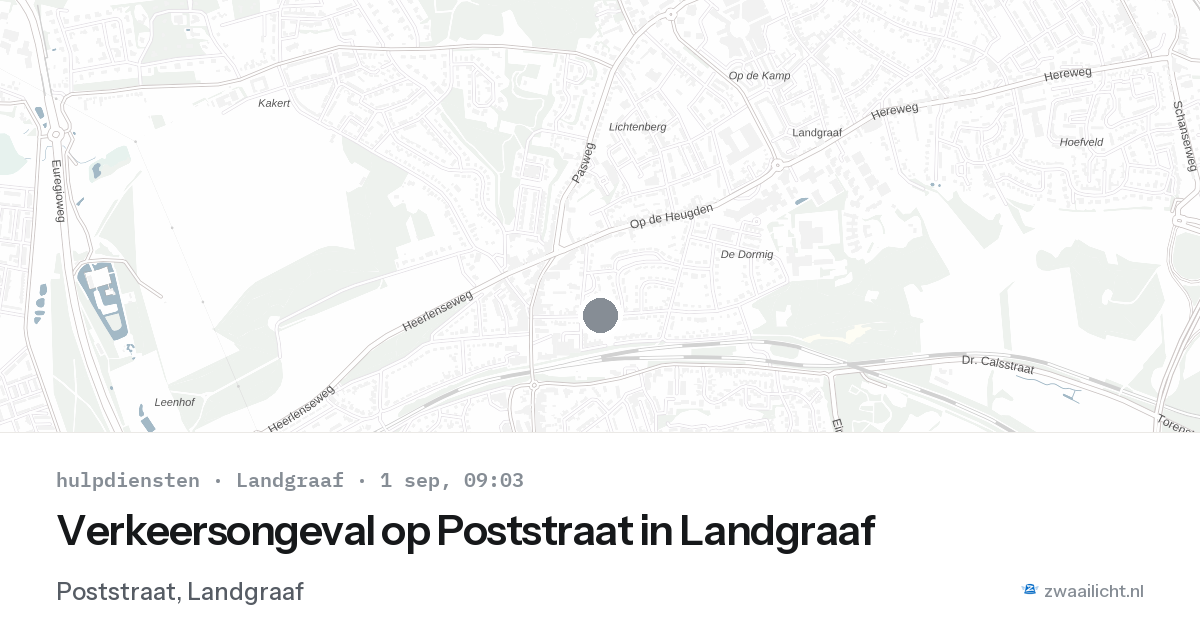 Verkeersongeval op Poststraat in Landgraaf — 1 sep 2026