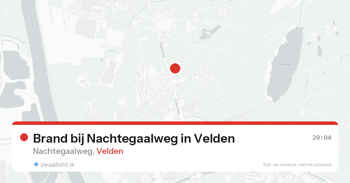 Brand bij Nachtegaalweg in Velden — 7 aug 2026