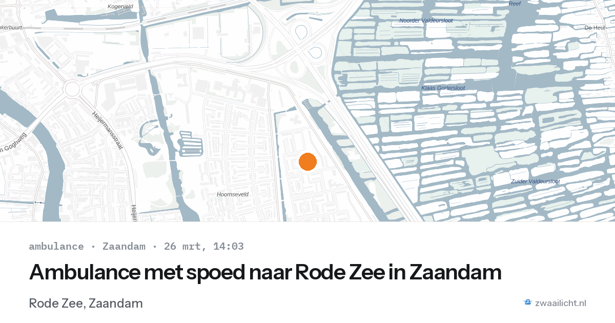 Ambulance met spoed naar Rode Zee in Zaandam — 26 mrt 2026