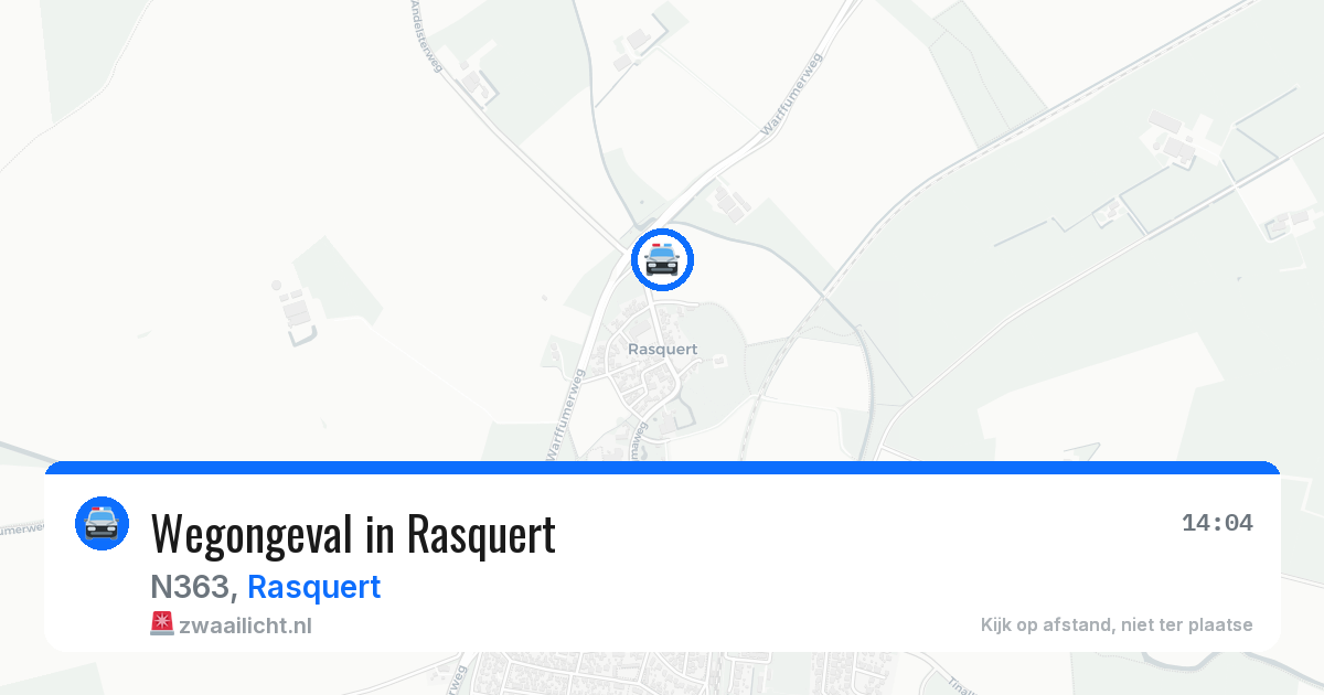 Wegongeval in Rasquert — 9 jun 2026