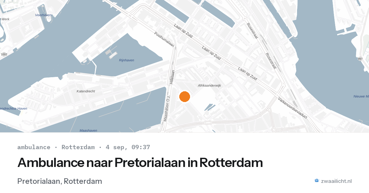 Ambulance naar Pretorialaan in Rotterdam — 4 sep 2026
