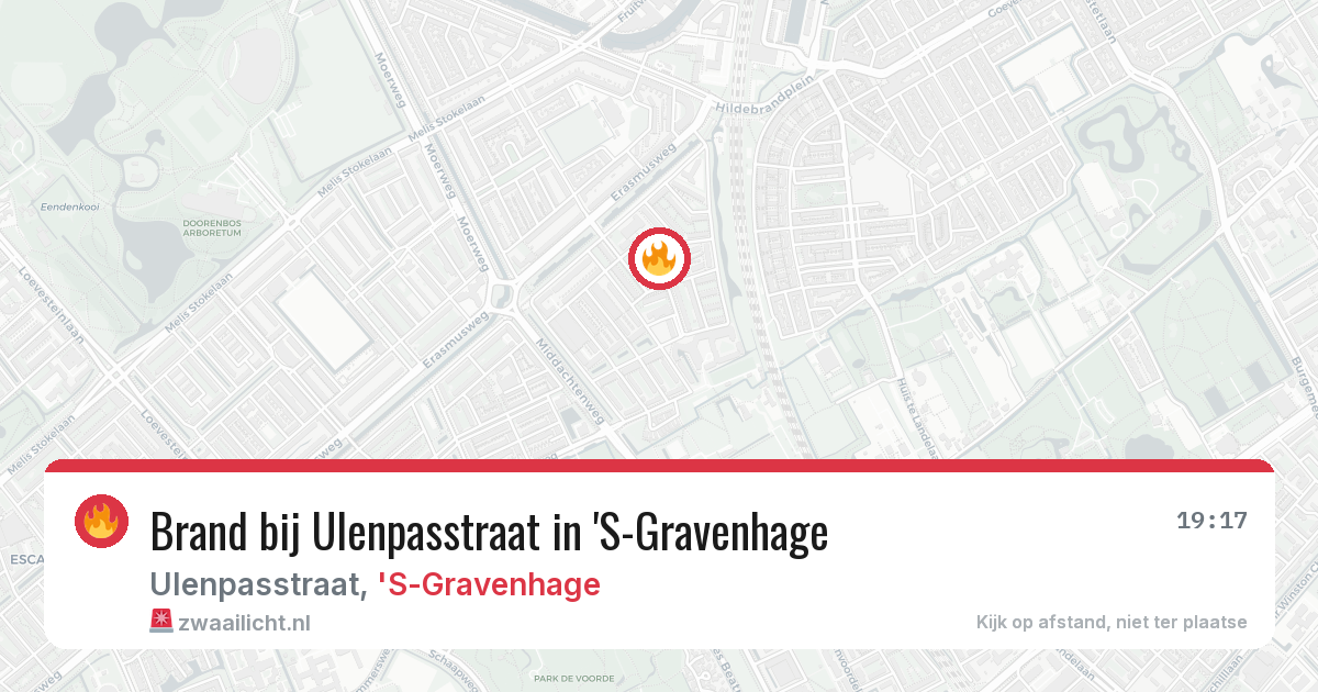 Brand bij Ulenpasstraat in 'S-Gravenhage — 12 aug 2026