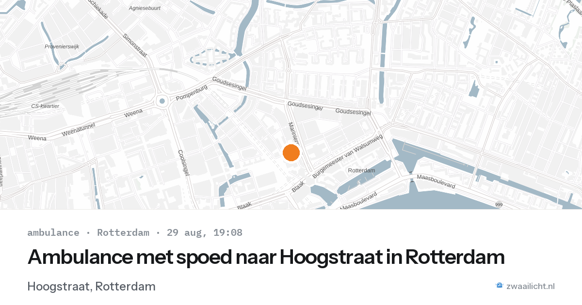 Ambulance met spoed naar Hoogstraat in Rotterdam — 29 aug 2026