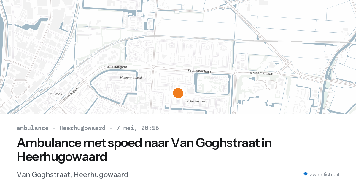Ambulance met spoed naar Van Goghstraat in Heerhugowaard — 7 mei 2026