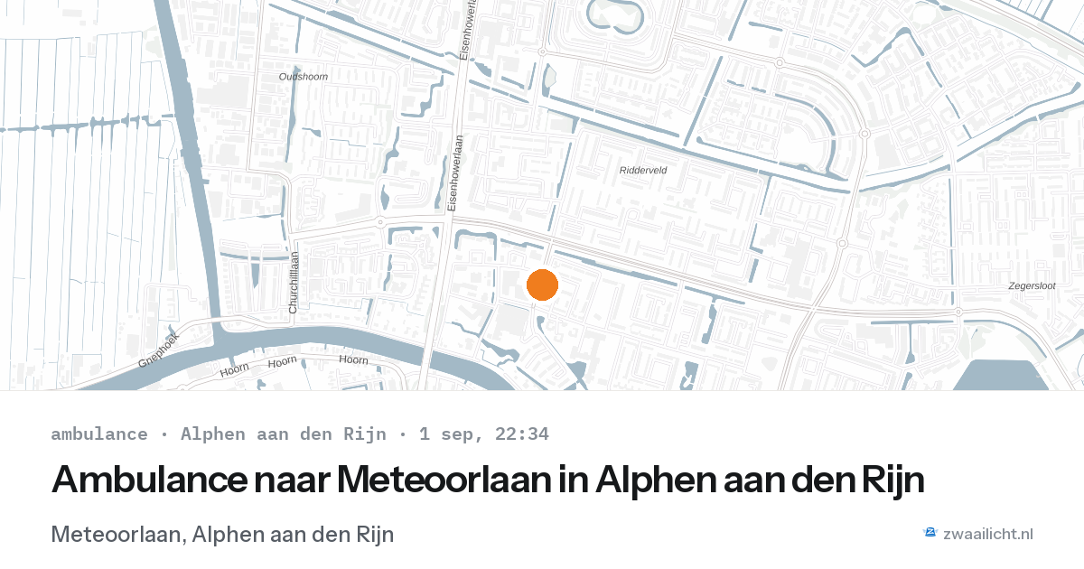 Ambulance naar Meteoorlaan in Alphen aan den Rijn — 1 sep 2026