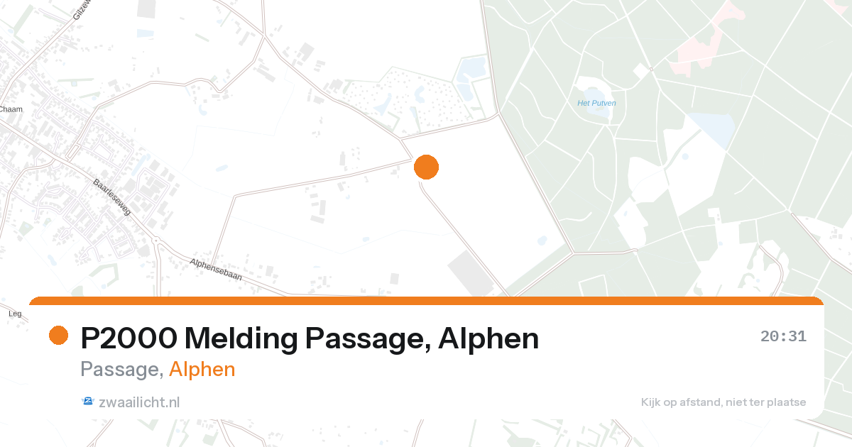 P2000 Melding Passage, Alphen — 26 aug 2026